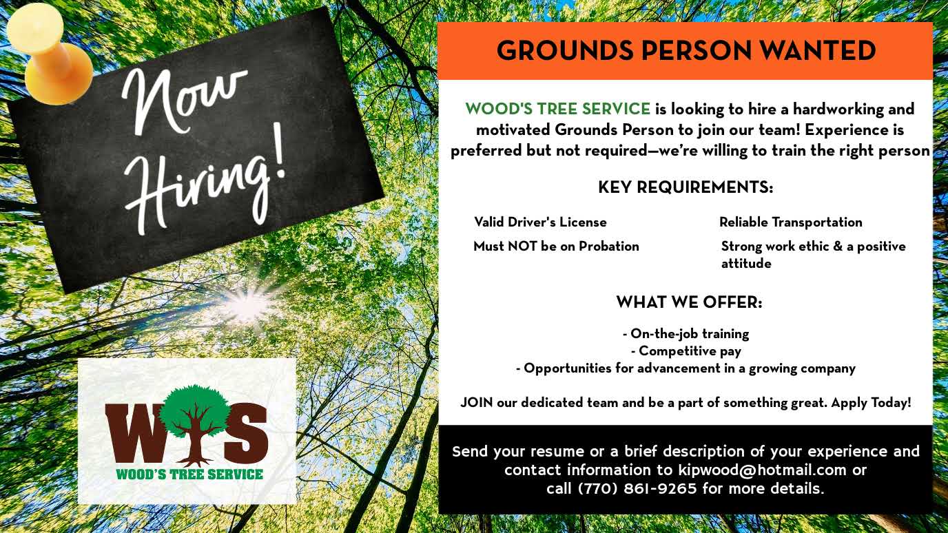 Now Hiring Grounds Person